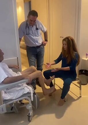 Shakira Helps Her Ill Father With His Physio In The Hospital